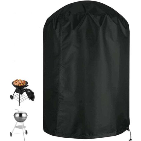 Housse pour barbecue Sphérique Imperméable Anti-déchirure Tissu Oxford 210D Anti-UV avec Sangle latérale Coupe-Vent Noir Φ71 x 73 cm
