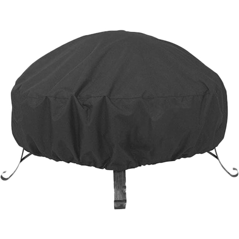 Housse pour brasero - Étanche - Ronde - Coupe-vent - Résistant aux UV - Pour jardin, terrasse et balcon - Cordon de serrage réglable - Noir (85 x 40