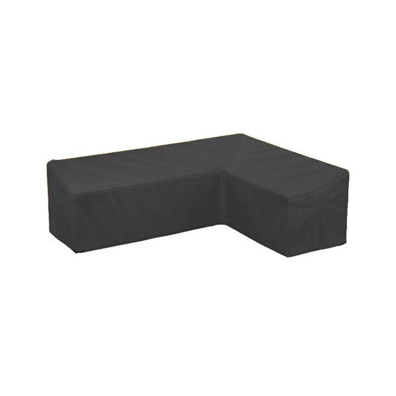Housse pour canapé d'angle de jardin en forme de l, housse de mobilier d'extérieur en tissu Oxford imperméable noir - 286x286x82 cm