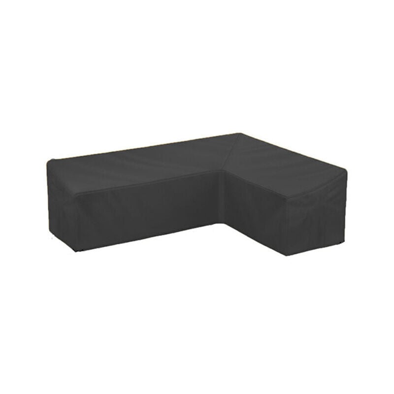Housse pour canapé d'angle de jardin en forme de l, housse de mobilier d'extérieur en tissu Oxford imperméable noir - 286x286x82 cm