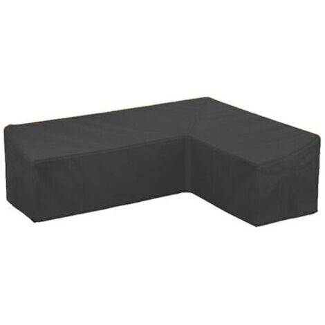 Housse pour canapé d'angle de jardin en forme de L, housse de mobilier d'extérieur en tissu Oxford imperméable noir - 286x286x82 cm