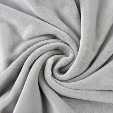 HOUSSE pour chaise DOSSIER ÉTROIT VELOURS peluche ÉPAIS GRIS CLAIR