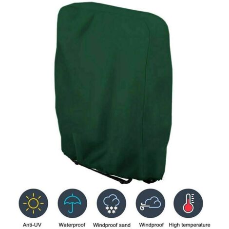 Housse pour chaise pliante, transat, housse de protection, mobilier de jardin, imperméable, protection UV, 71 x 110 cm (verte)
