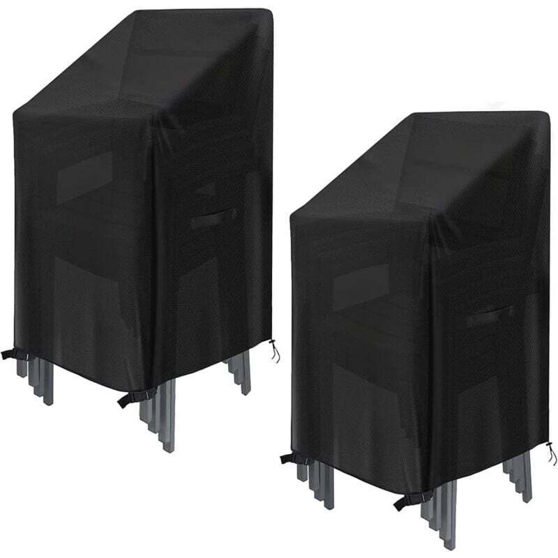 Housse pour Chaises de Jardin 2 Pièces, Housse de Protection pour Chaises Empilables 75x75x120cm, Housse Imperméable pour Chaises d'Extérieur en
