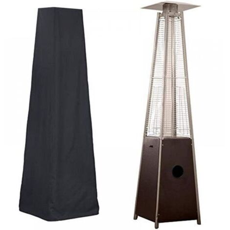 Housse pour Chauffage de Terrasse - Housse pour Parasol Chauffant de Style Pyramidal, Noir（221x53x61cm）