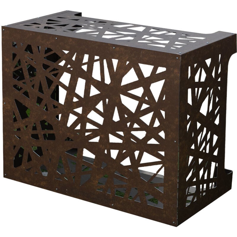 Divina Home - Cache climatiseur pour climatiseur artist Marron bronze Aluminium Corten L86 x P44 x H68 cm