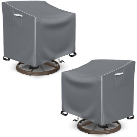 Housse pour fauteuil pivotant, Lot de 2, Étanche, Gris, Tissu Oxford 500D, 38.5in