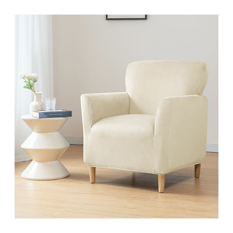 Housse pour fauteuil SMALL S, velours, crème