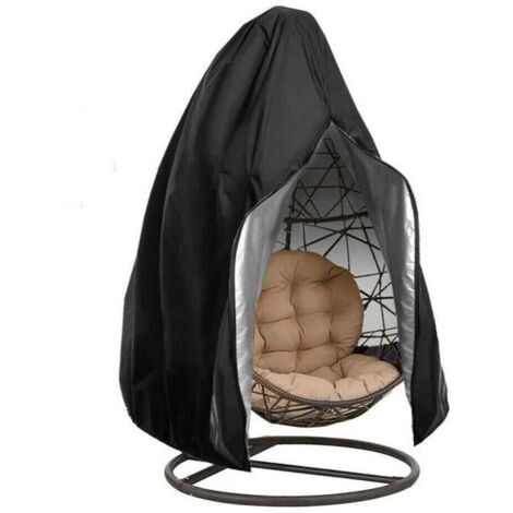 Housse pour Fauteuil Suspendu de Jardin - NOIR - Polyester Oxford Imperméable Anti-UV - 190 x 115 cm