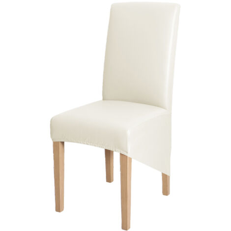 Housse pour fauteuil XXL, hauteur de dossier 60-75 cm, en similicuir crème