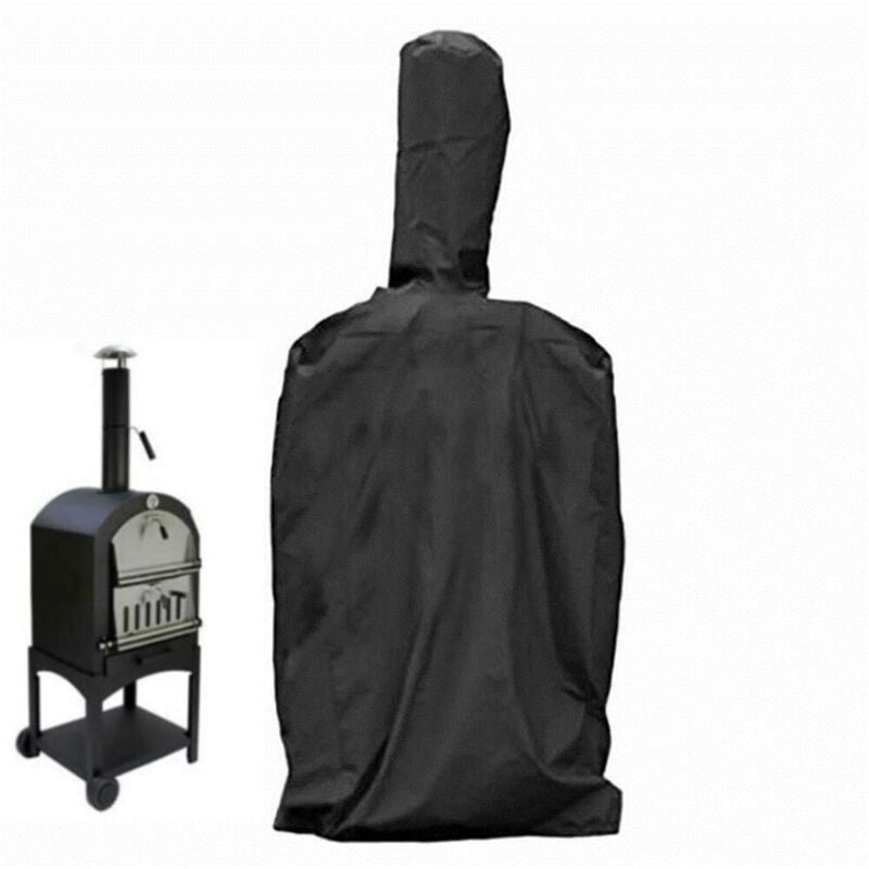 Housse pour Four à Pizza Extérieur,Couverture De Protection pour Barbecue avec Cordon De Serrage,Imperméable,Contre Intempéries,Noir 160X37X50cm