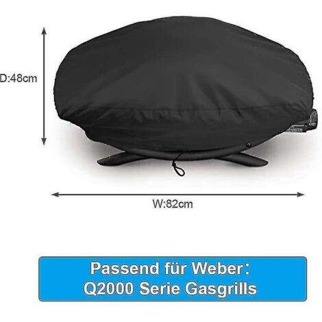 Housse pour grill Weber Q2000/Q2200 – Dimensions 82 x 48 x 32 cm – Vinyle durable et étanche – Protection UV renforcée