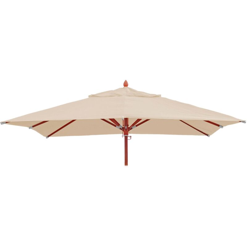 Jamais utilisé] Toile pour la gastronomie parasol en bois HHG 660, carré 3x3m polyester 3kg, crème