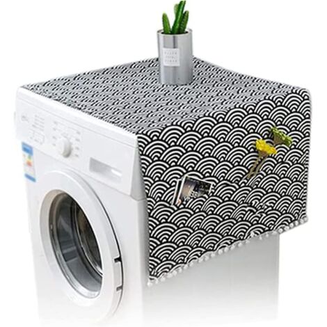 Housse pour lave-linge 55 x 130 cm Housse anti-poussière pour machine à laver avec poches de rangement des deux côtés