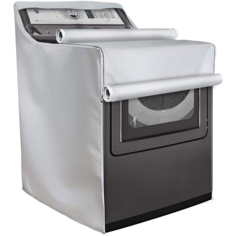 Housse pour lave-linge/sèche-linge, compatible avec les machines à chargement par le haut et par l'avant, imperméable et anti-poussière (gris)