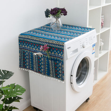 Housse pour machine à laver, entretien machine à laver, 55 x 130 cm, bleue