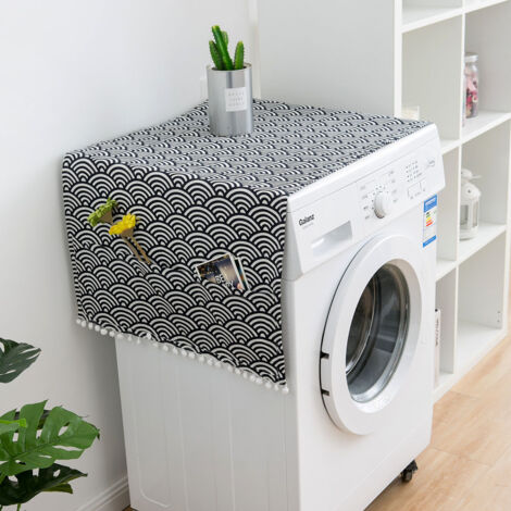 Housse pour machine à laver, entretien machine à laver, 55 x 130 cm, noire