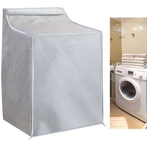 Housse pour machine à laver et sèche-linge Oxford PU Silver (210D) - Imperméable, Anti-UV et Facile à Utiliser - Dimensions 75x73x88/110cm