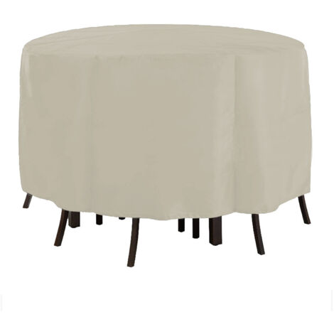 Housse pour meubles de jardin Housse imperméable pour table ronde d'extérieur 23958 cm (beige)