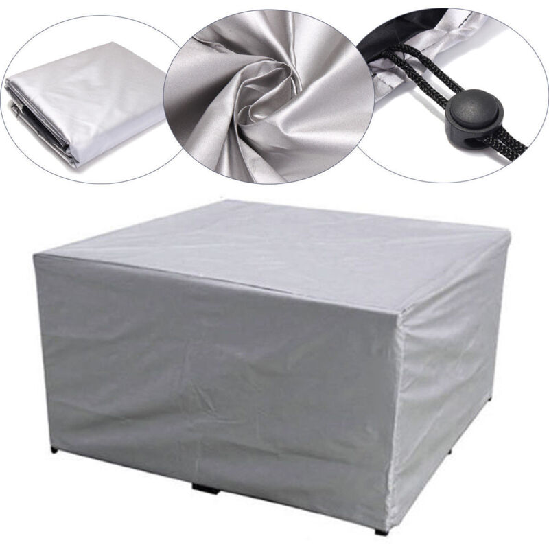 Housse pour meubles de jardin, rectangulaire, pour table de jardin, anti-UV, charge lourde, tissu Oxford 210D, 160 x 140 x 100 cm