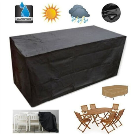 Housse pour mobilier de jardin 180 x 120 x 74cm Noir