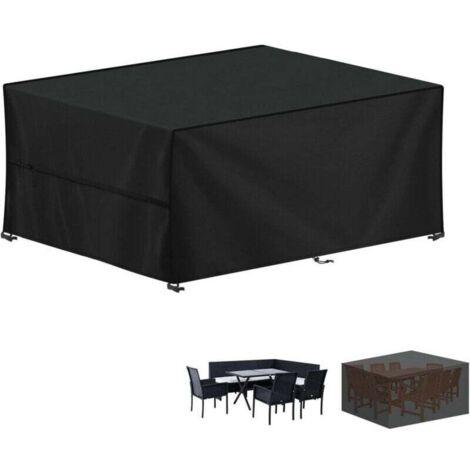 Housse pour Mobilier de Jardin, 420D Oxford Bâche Table de Jardin, Imperméable Housse Table Jardin Bache de Protection Exterieur Salon de Jardin pour Table, Chaise et Canapé, 18012074cm