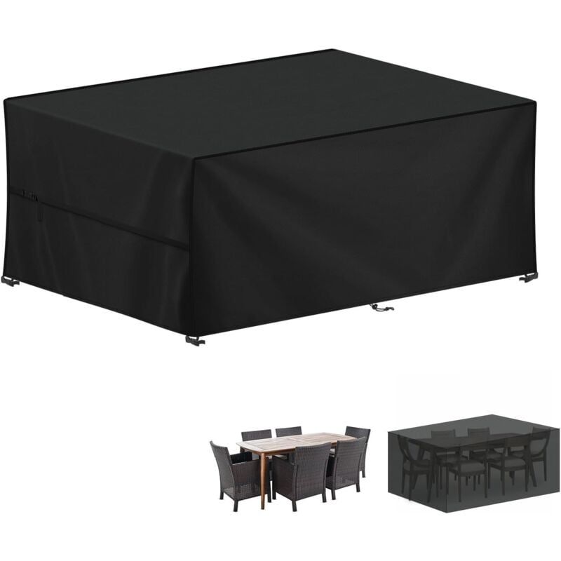Housse pour Mobilier de Jardin, 420D Oxford Bâche Table de Jardin, Imperméable Housse Table Jardin Bache de Protection Exterieur Salon de Jardin pour