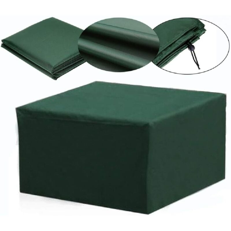 Housse pour mobilier de jardin Housse de protection rectangulaire imperméable pour meubles de jardin, protection contre les uv, 13 tailles (vert)