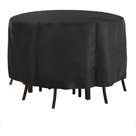 Housse pour mobilier de jardin Housse imperméable pour table ronde d'extérieur 23958 cm (couleur noire)