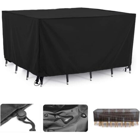 Housse pour mobilier de jardin, housse pour table de terrasse, rectangulaire, imperméable, coupe-vent, résistante aux UV, tissu Oxford 210D, 54 x 76 x 69 cm