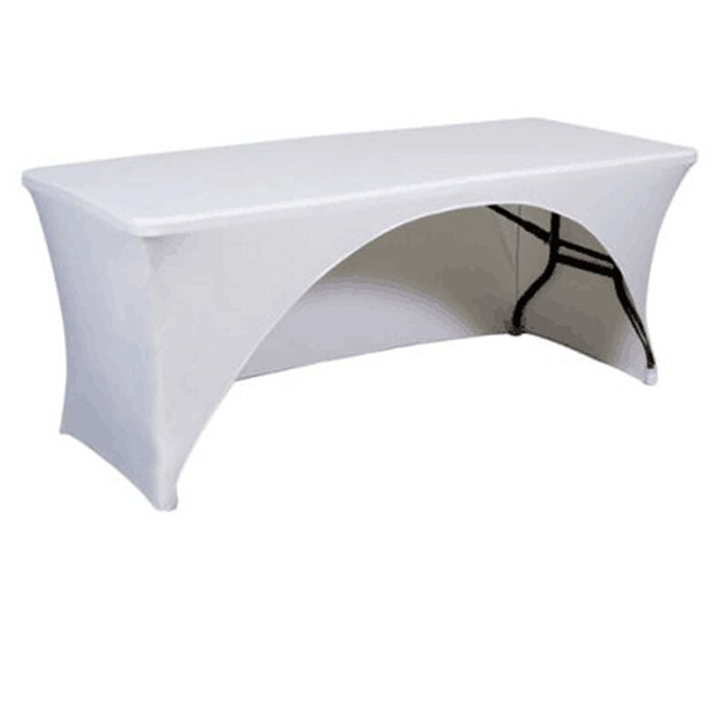 Linghhang - Housse pour mobilier de jardin Nappe de couverture de table élastique nappe de conférence rectangulaire (blanc) - White