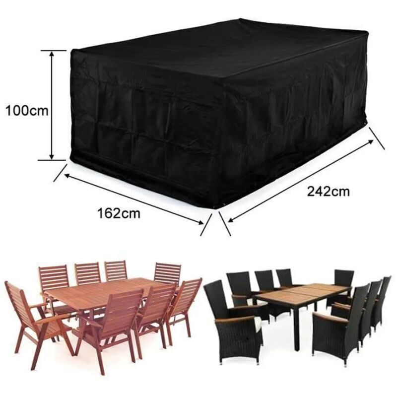 Housse pour mobilier de jardin,Housse de protection pour salon de jardin table Extérieur 240160100cm