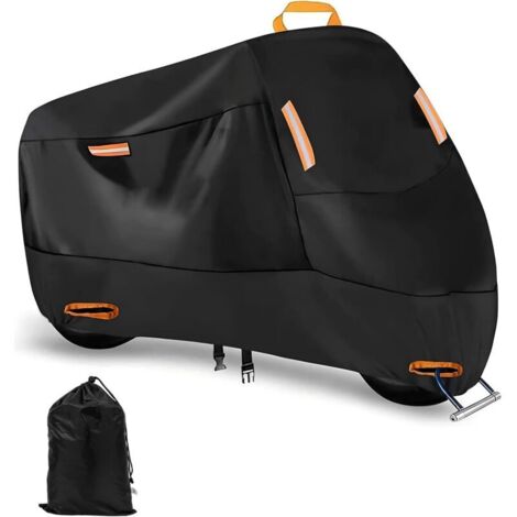 Housse pour moto, pour une utilisation extérieure et intérieure, fabriquée en tissu Oxford 210D avec bandes réfléchissantes, résistante à la pluie, à la poussière, aux rayons UV, à la neige et au vent