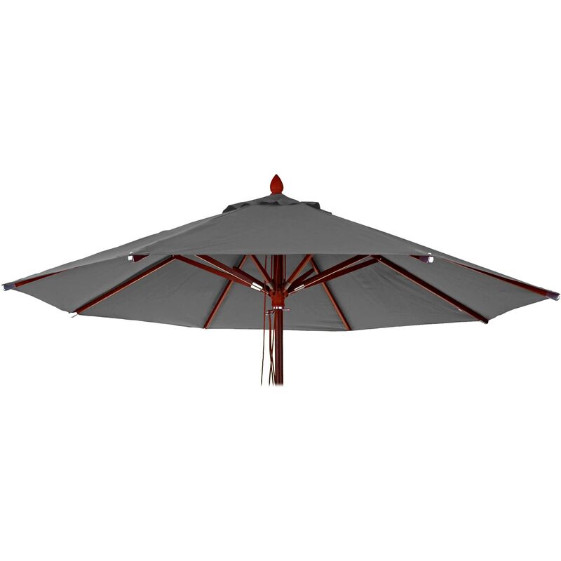 Jamais utilisé] Toile pour parasol de gastronomie en bois HHG 656, rond Ø3m polyester 3kg anthracite - grey