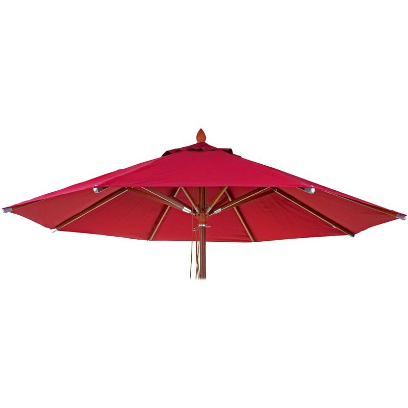 Toile pour parasol de gastronomie en bois HHG 656, rond Ø3m polyester 3kg bordeaux