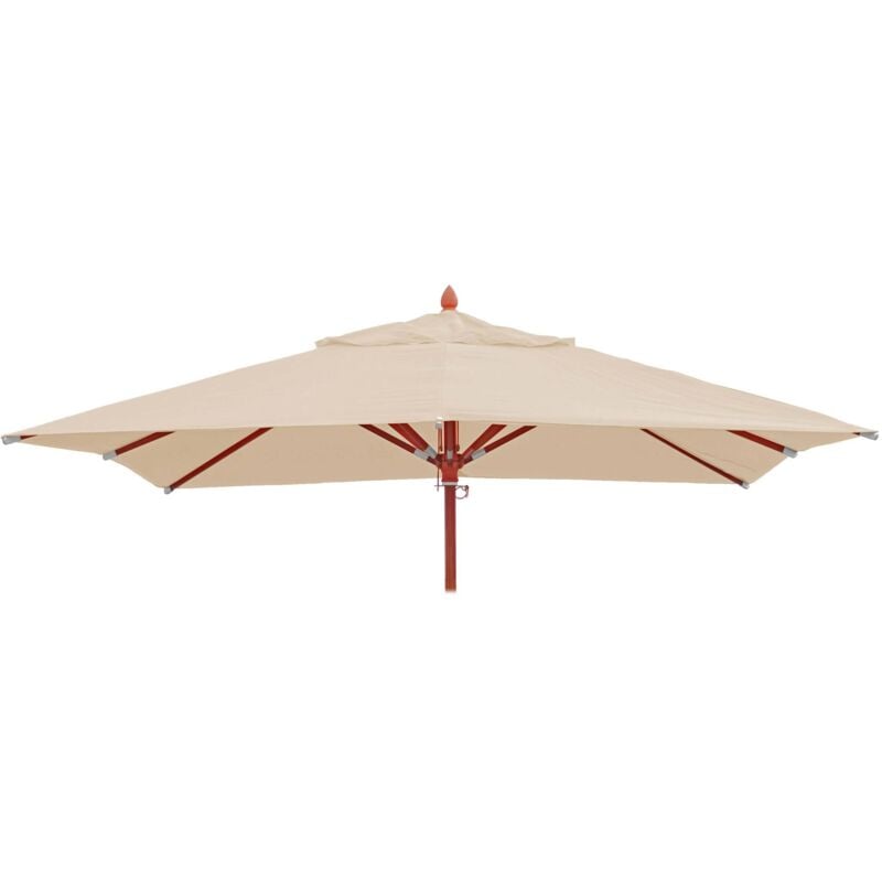 Jamais utilisé] Toile pour parasol de gastronomie en bois HHG 671, carré 4x4m polyester 3kg, crème