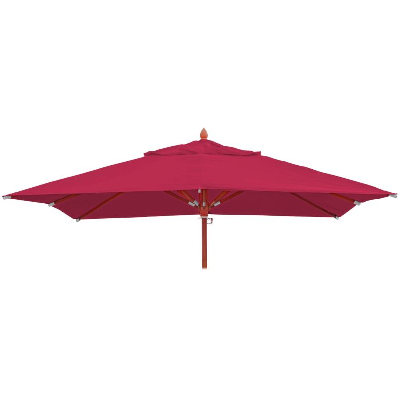 [JAMAIS UTILISÉ] Toile pour parasol de gastronomie en bois HHG-671, carré 4x4m polyester 3kg, bordeaux