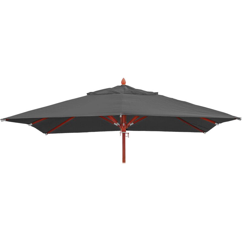 HHG - Toile pour parasol de gastronomie en bois 671, carré 4x4m polyester 3kg anthracite - grey