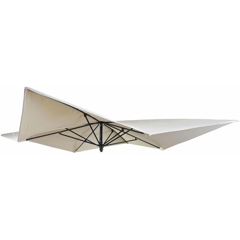 HHG - Toile pour parasol de luxe 872, toile de remplacement pour parasol, 3x3m (Ø4.24m) polyester crème - beige