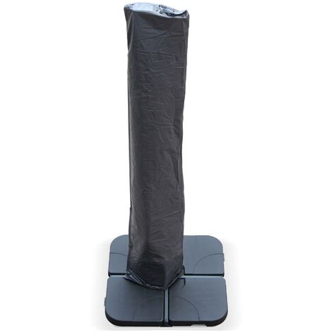 Housse pour parasol Luce et Pyla LED - noire - avec fenêtre. fermeture éclair et tige de mise en place