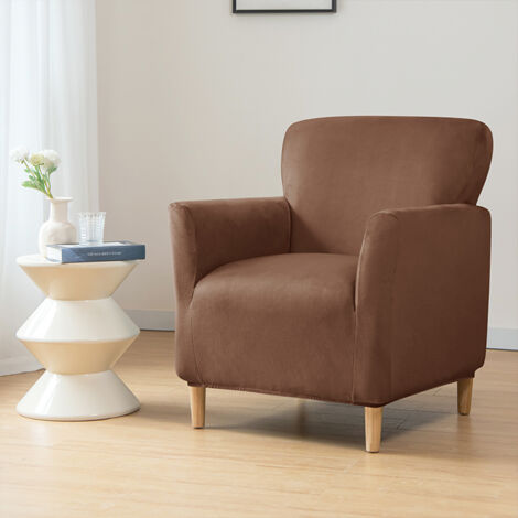 Housse pour petit fauteuil S, en velours marron