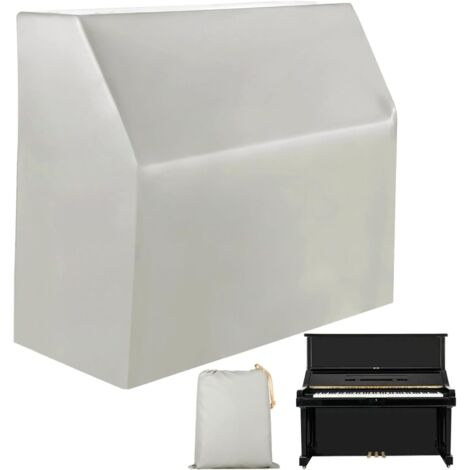 Housse pour piano droit en tissu Oxford 420D, protégeant du soleil, de l'humidité et de la poussière. Dimensions : 153 × 60 × 110 cm, blanc cassé.