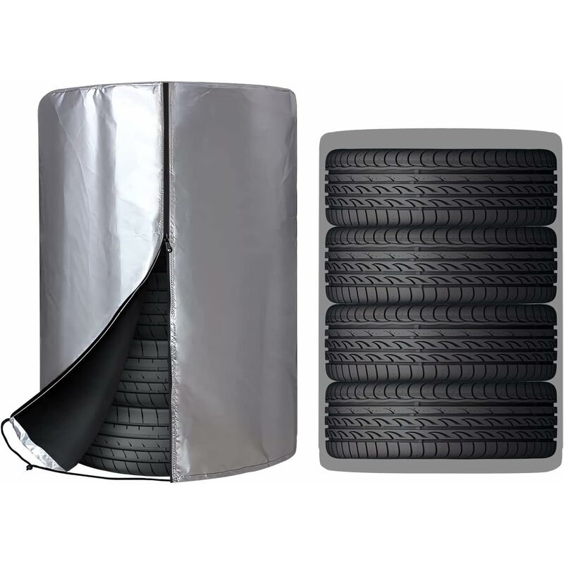 Housse pour pneus de voiture (65x90cm ), imperméable à l'eau et à la poussière, housse de rangement saisonnière pour pneus, peut contenir 4 pneus,