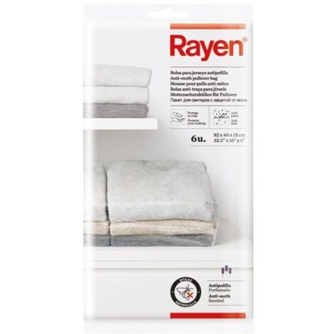 Housse pour pull antimites x 6 – Dimensions 82 x 40 x 13 cm – Parfum lavande pour protection efficace – Rangement vêtements optimisé – Rayen
