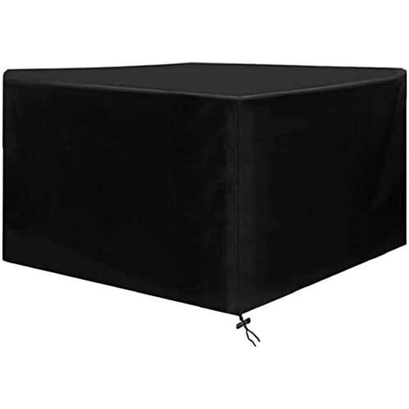 Housse pour salon de jardin,toutes tailles,Housse pour ensembles de sièges rectangulaires,anti-pluie et anti-poussière,anti-UV,210D，Noir Tissu Oxford