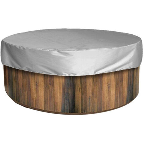 Housse pour Spa Rond Adaptable Imperméable Anti-Intempéries pour 78.7 x 11.8 Pouces Gris