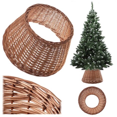 Housse pour support de sapin de Noël en osier 50 cm Housse pour support panier naturel