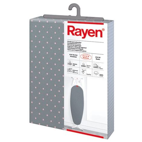 Housse Pour Table à Repasser 130 X 47 Cm - Gris & Pois Blancs - Rayen