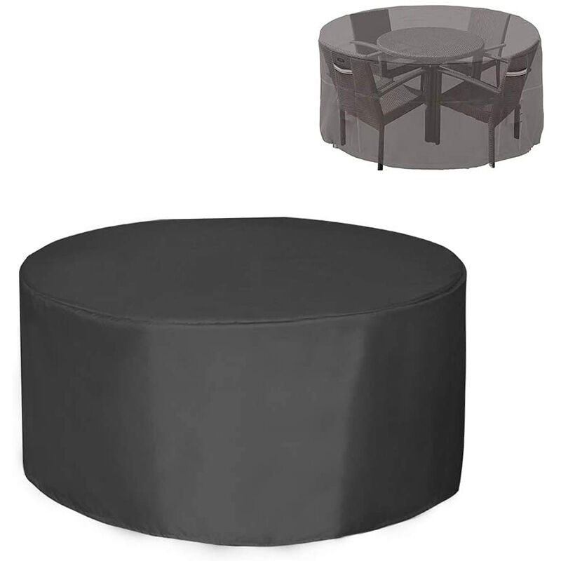 Housse pour Table de Jardin, Housse de Protection Bâche Imperméable pour Meubles Jardin et Hivernage Mobilier Salon de Jardin (230cm110cm, Ronde)