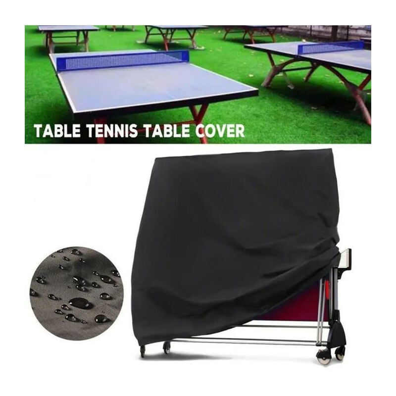 Housse pour Table de Ping Pong Housse imperméable pour Table de Ping Pong, 65 x 70 x 185 cm Noir